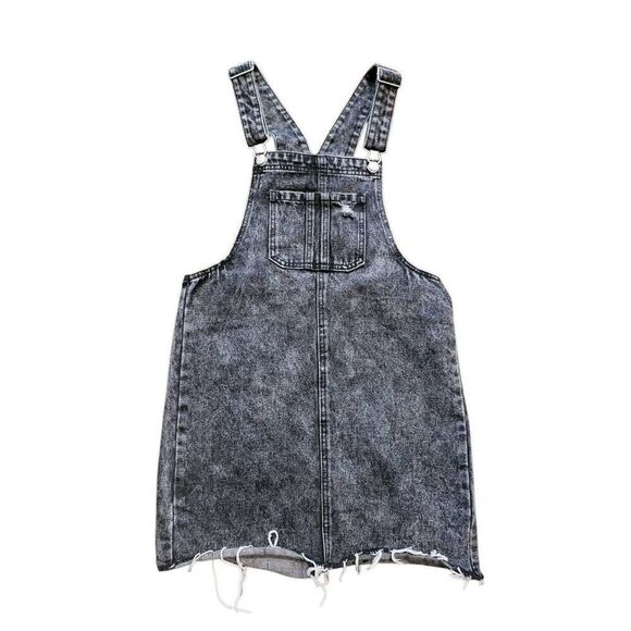 Wild Fable Dress Women's XS Black Stonewashed Overall Denim Raw Hem - Picture 1 of 4